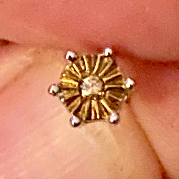 Diamond earrings .05 ct - in sterling silver and gold. - Picture 4 of 7